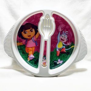 Dora The Explorer & Boots-Sectional Plate-Spoon-Fork Set-Viacom